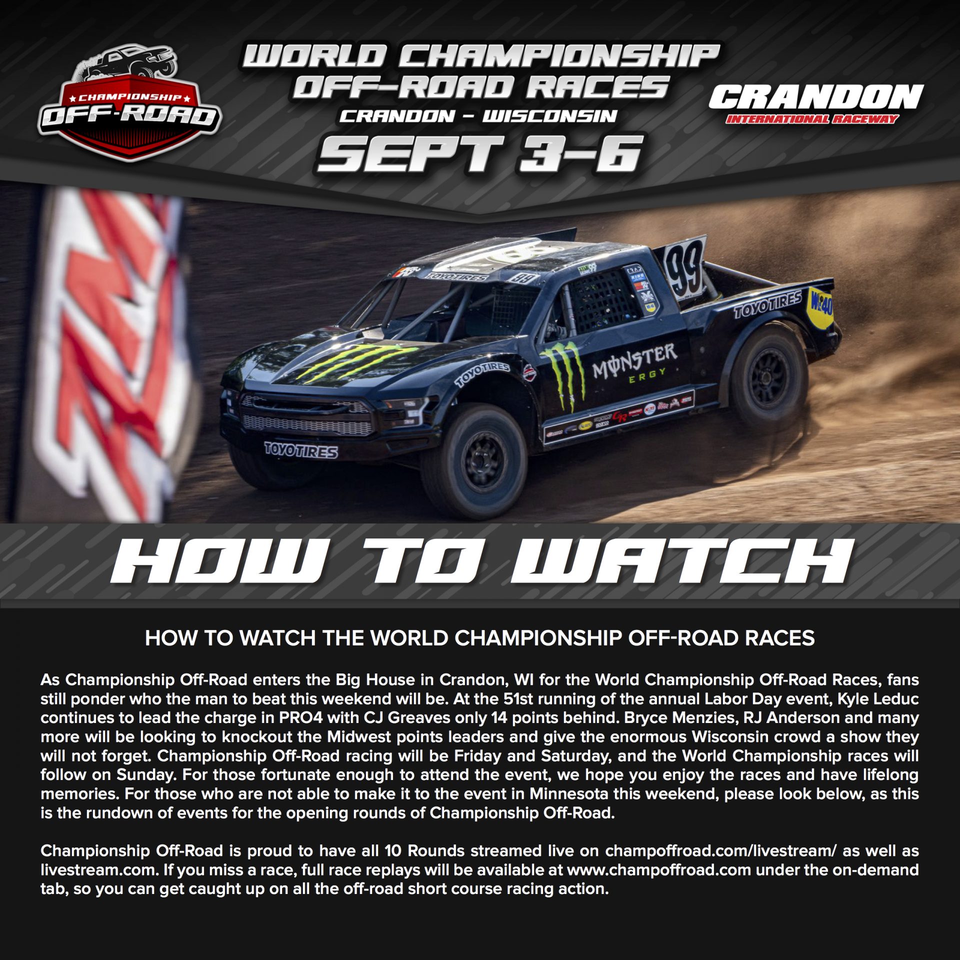 How to Watch the World AMSOIL Championship OffRoad Races AMSOIL