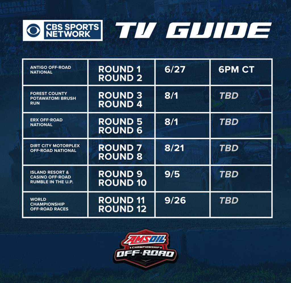 AMSOIL Championship Off-Road 2021 TV schedule.